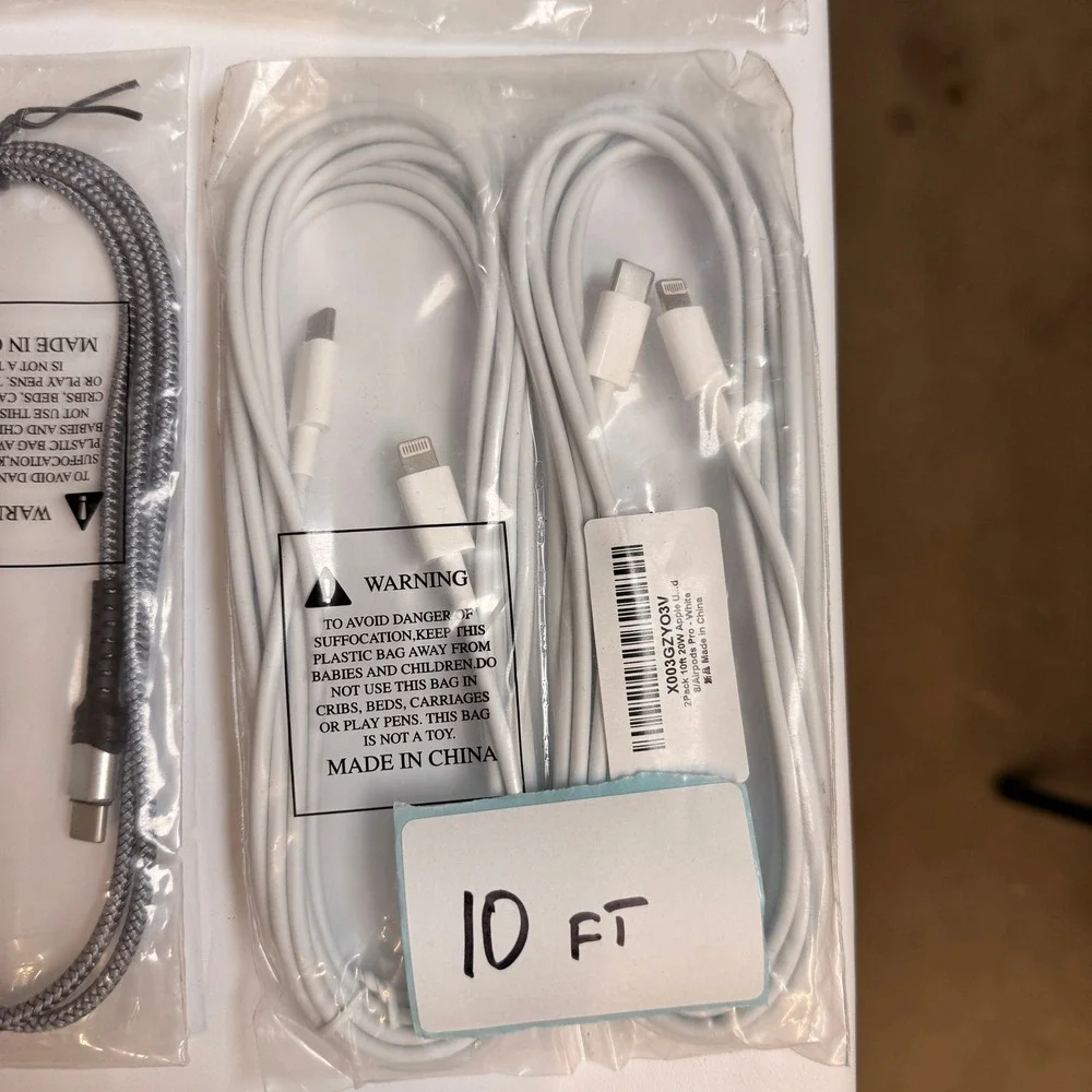 Lot of 17 USB C to Lightning & USB C to USB C Fast Charging Cables 3ft 6ft‎ 10ft